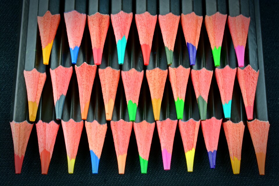 Colorful paint colour pencils