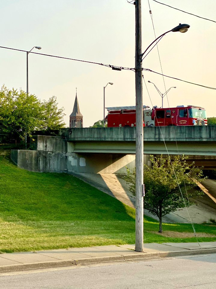 9th Street Overpass, Fire Truck, and St. John’s Catholic C… 