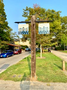 Sign, George Steinford Park (6th Street), Mainstrasse Vill… 