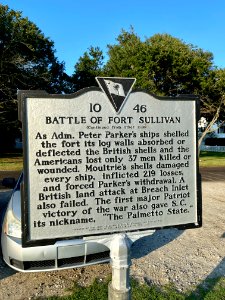 Historical Marker, Fort Moultrie, Poe Avenue, Sullivan’s I… 