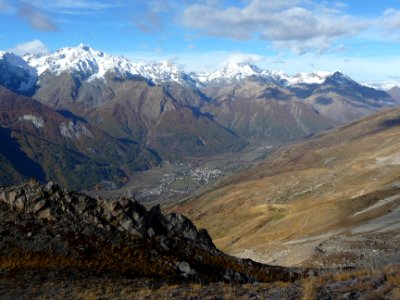 Vue vers la vallée de la Guisane, Montagne des Agneaux, Pi… 