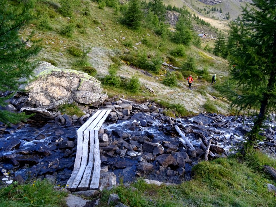 Passerelle avant la cabane des Grands Plans, vallon de Nar… 