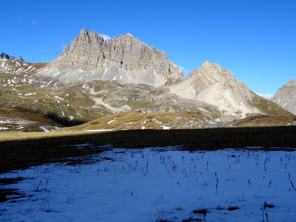 Depuis Clot Sauvage enneigé, le Grand Séru et le Petit Sér… 