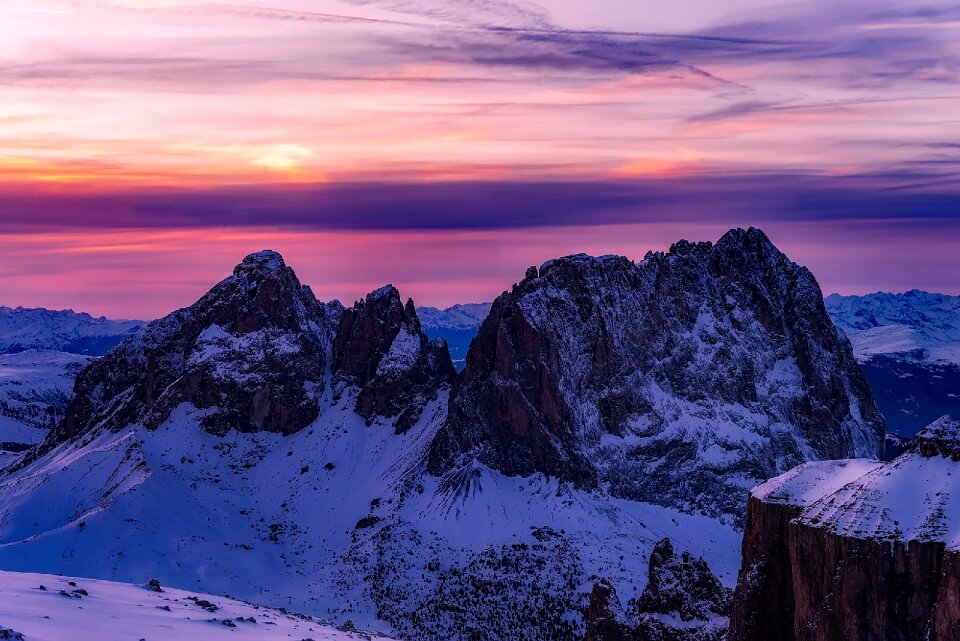 Scenic mountains snow photo