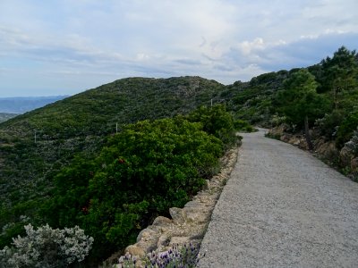 Piste bétonnée qui plonge vers Sos Rios 