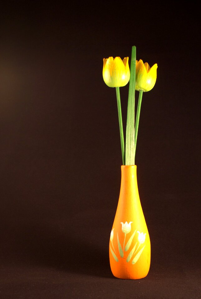 Tulips vase flowers photo
