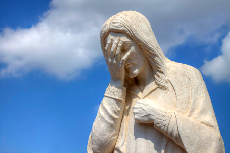 Blue jesus statue