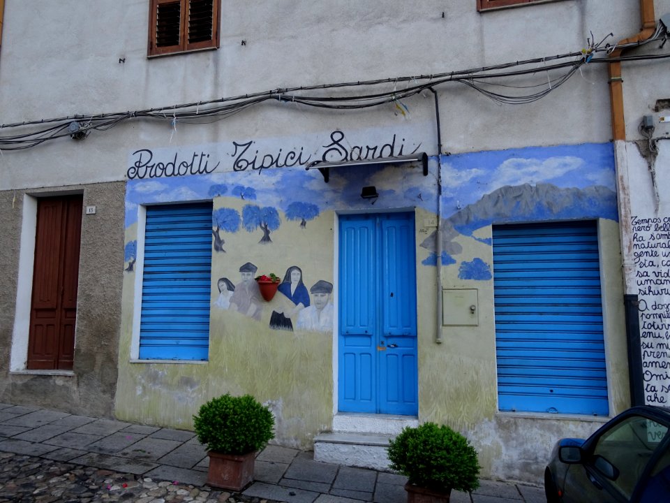 Fresque murale, Oliena, Province de Nuoro, Sardaigne 