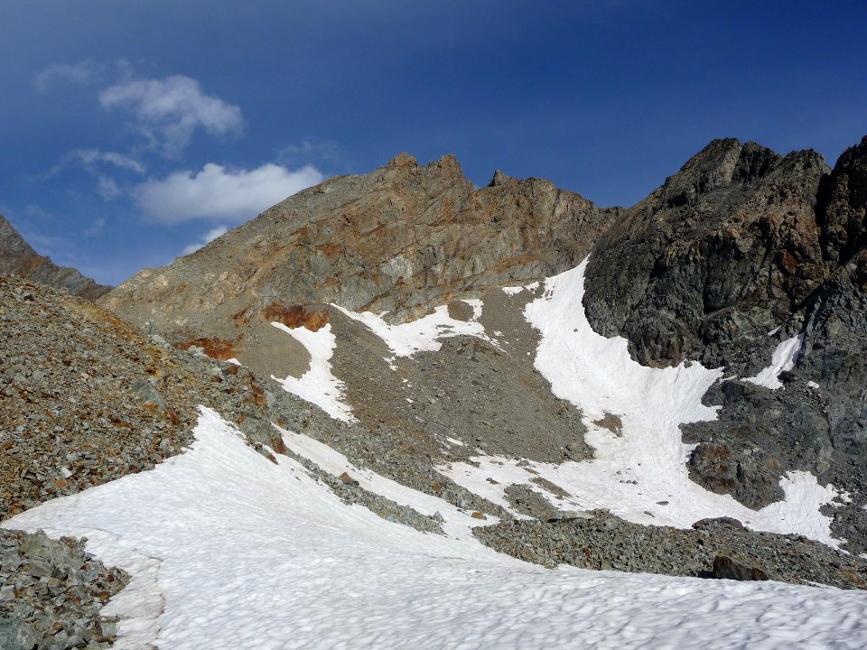 A droite, il ne reste rien du glacier de Clapouse, disparu… 