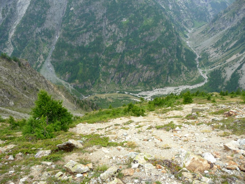 On distingue le pré et le parking tout en bas 