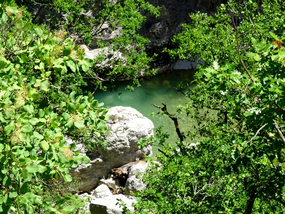 Du sentier Martel, vue sur les eaux turquoises du Verdon 