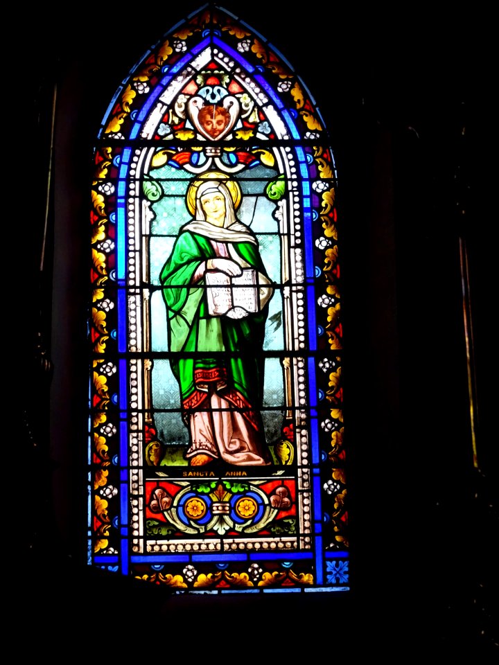 Vitrail Sancta Anna, Eglise Saint-Jean-Baptiste, Néoules, … 