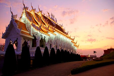 Temple buddha sunset