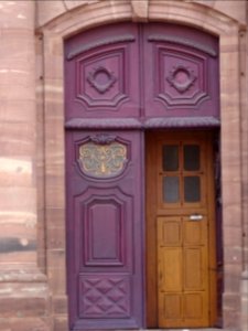 Détail de la porte, Cathédrale Saint-Christophe, Belfort 