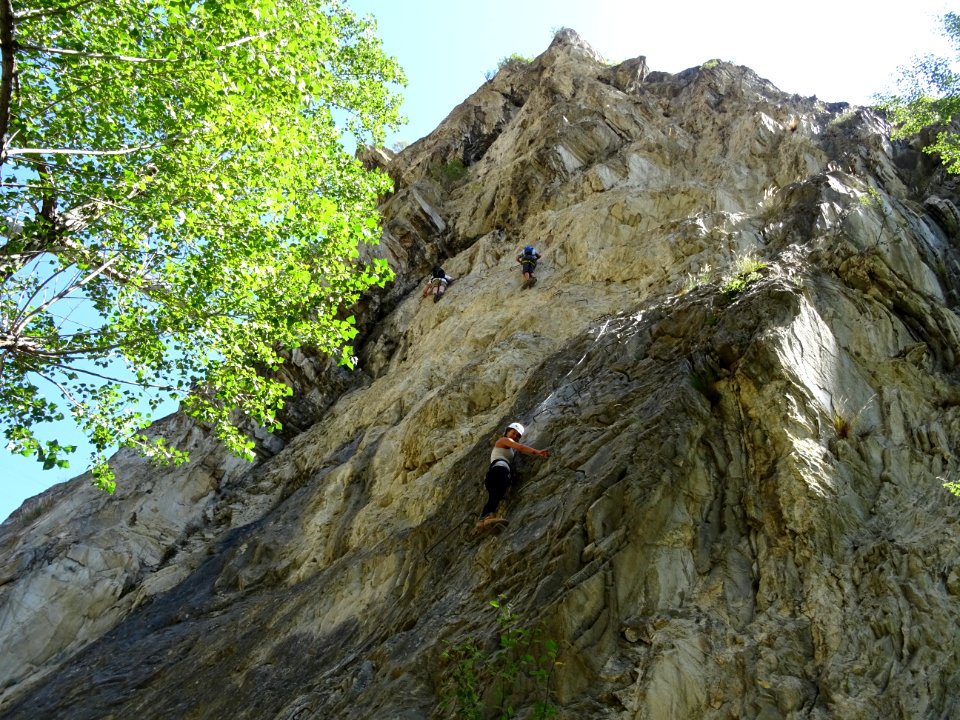 La partie assez relevée dans la via ferrata rouge 