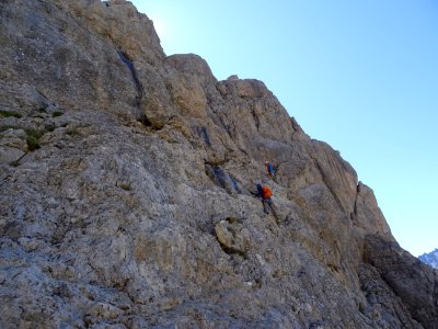 Dernier ressaut rocheux dans la via ferrata de l'Aiguillet… 