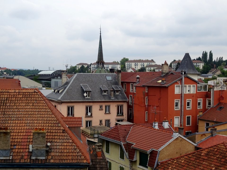 Vue sur les toits de Montbéliard, Doubs 