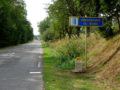 Entrée dans le département du Doubs 