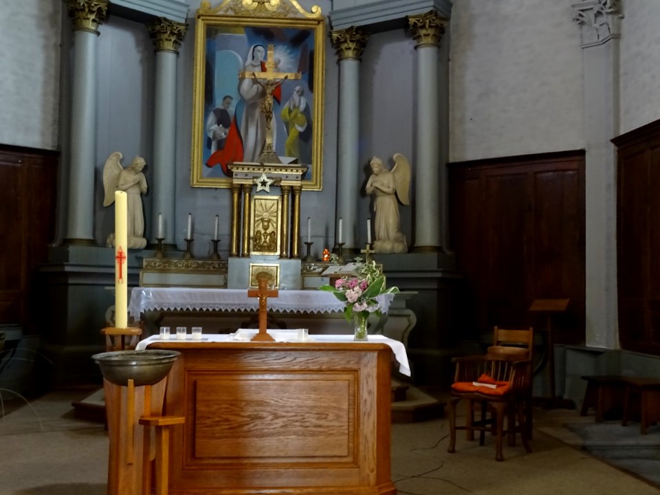 Intérieur de l'église de Blamont, Blamont, Doubs 