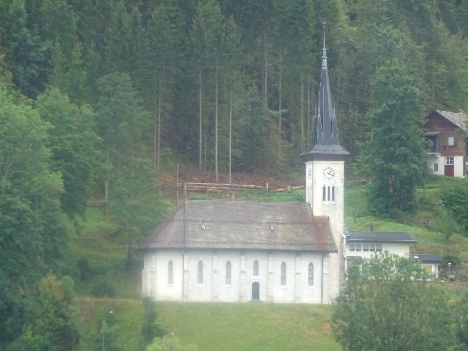 Temple de Le Pont, à l'extrémité Nord du Lac de Joux, cant… 