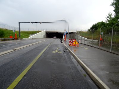 Tunnel routier sous l'aéroport de Genève, Suisse 