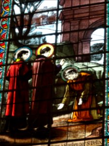 Détail d'un vitrail, La basilique Saint-Andoche, Saulieu, … 
