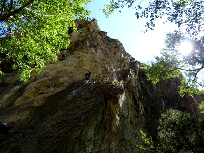 La partie assez relevée dans la via ferrata rouge 