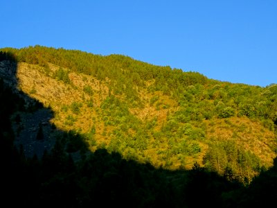 Première lumière rasante du soleil matinal sous le hameau … 
