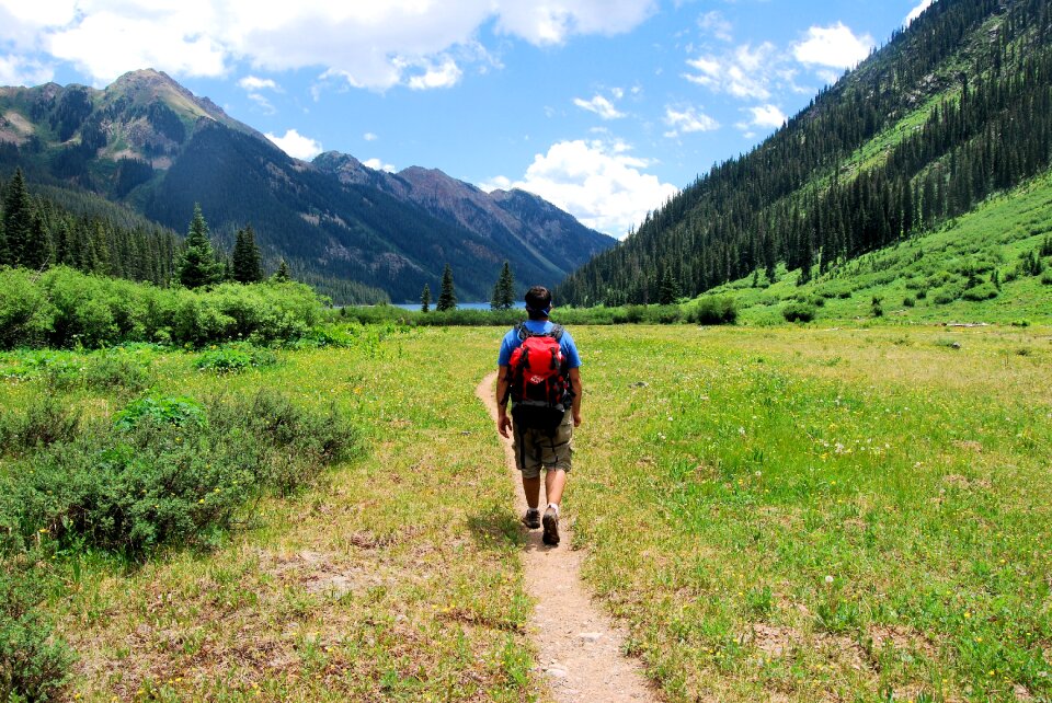 Backpacker nature adventure