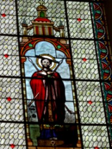 Détail d'un vitrail, La basilique Saint-Andoche, Saulieu, … 