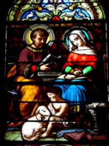 Détail d'un vitrail, La basilique Saint-Andoche, Saulieu, … 