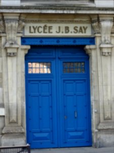 Porte bleue du Lycée Jean Baptiste Say, 8 rue Chardon Laga… 