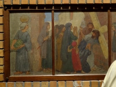 Peinture sur bois, chapelle Sainte Bernadette, 16e arr., P… photo