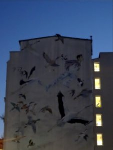 Fresque murale aux oiseaux, avenue des Ternes, 17e arr., P… 