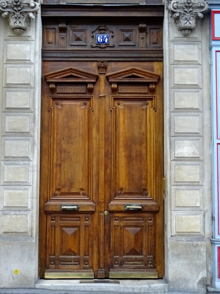 Porte d'immeuble, 64 boulevard Pasteur, 15e arr., Paris 