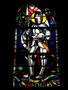 Vitrail St Georges, de l'église Saint-Lambert de Vaugira… 