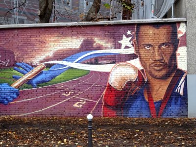 Fresque murale sportive, 36 rue André Brechet, 17e arr., P… photo
