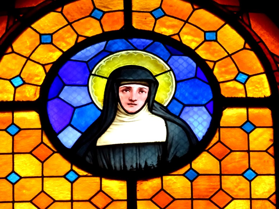 Vitrail, dans l'église Saint-Jean-Baptiste de Grenelle, ru… 