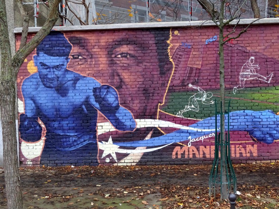 Fresque murale sportive, 36 rue André Brechet, 17e arr., P… 