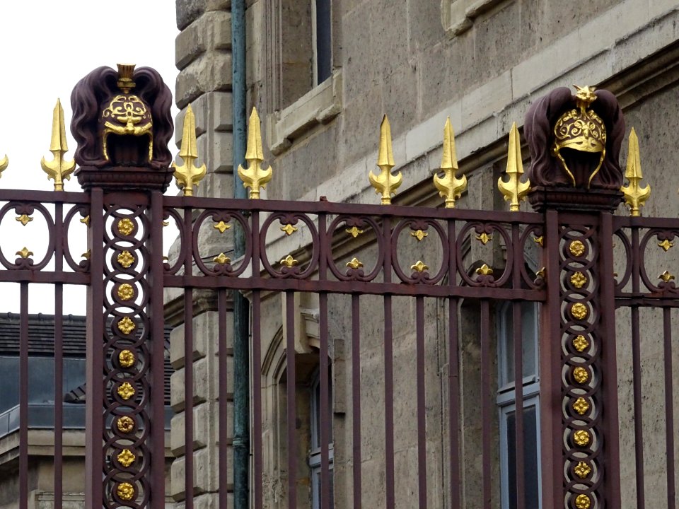 Détail de la grille de l'Ecole Militaire, Place Joffre, 7e… 