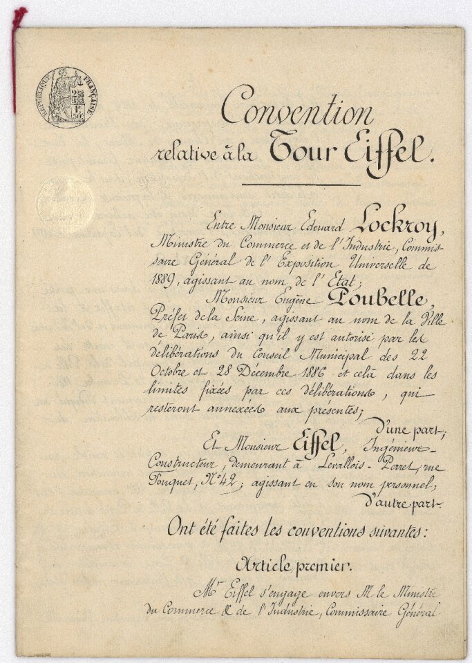 Agreement concluded january 8 1887 between the state