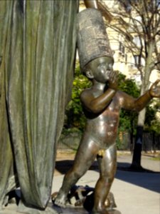 Une statue d'enfant : Monument des Droits de l'Homme, dans… 