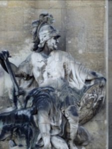 Statue de Arès/Mars, dieu des activités guerrières, sur la… 