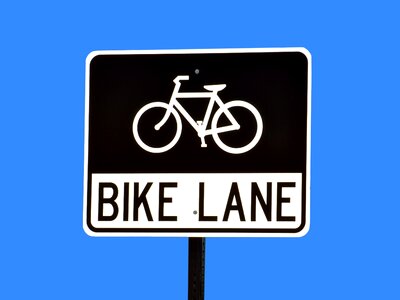 Road sign bike road
