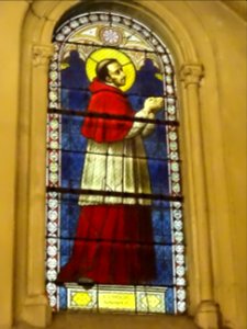 Vitrail, église Notre-Dame-de-Compassion de Paris, place d… 