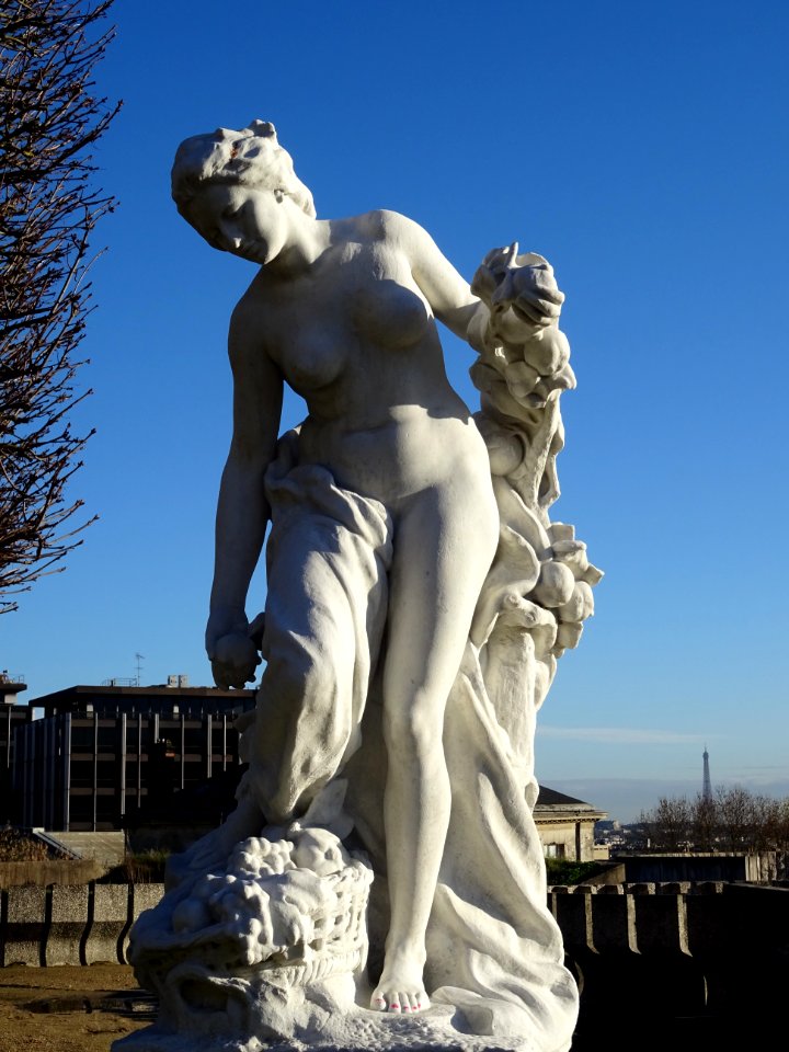 Statue L’Automne par Gustave Michel, (1851 – 1924), Nymp… 