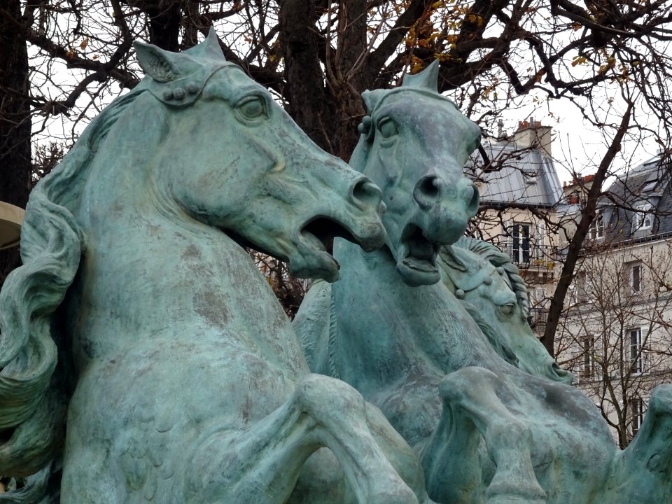 Détail des chevaux, Fontaine des Quatre-Parties-du-Monde, … 