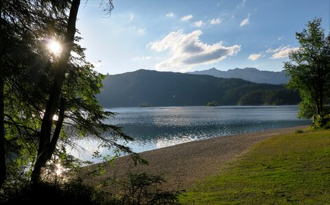 Mountain lake abendstimmung water photo