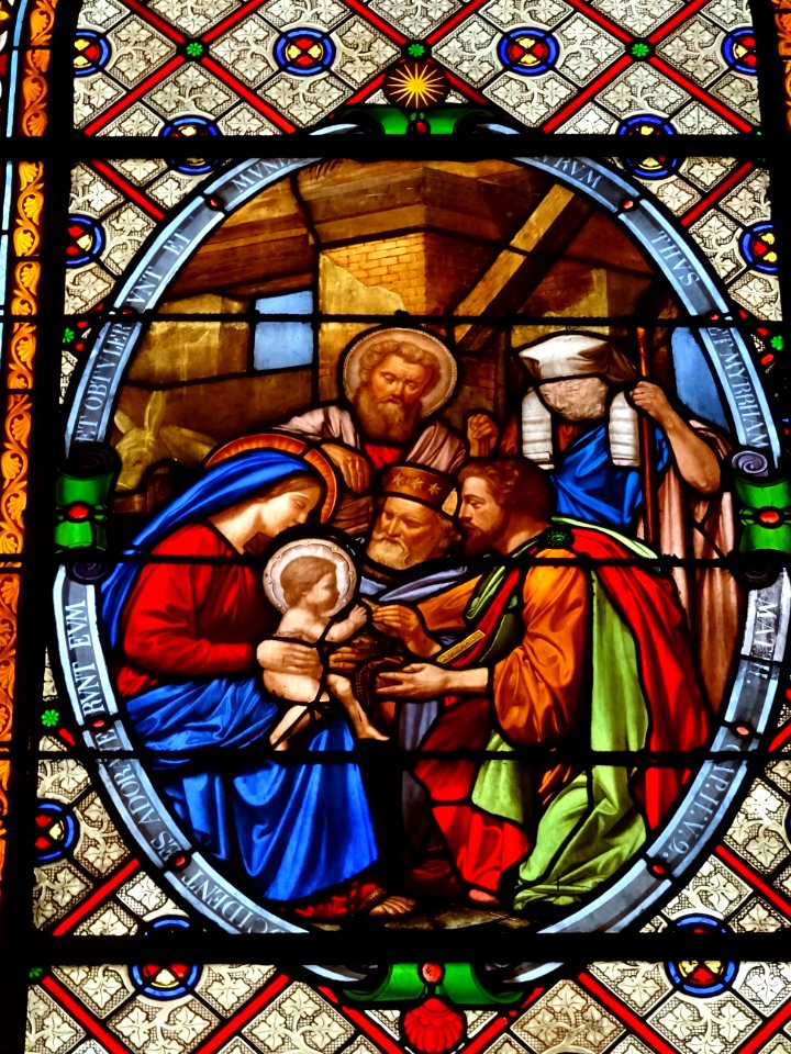 Vitrail, église Sainte-Marie des Batignolles, Place du Doc… 