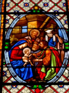 Vitrail, église Sainte-Marie des Batignolles, Place du Doc… 